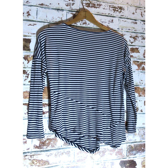 CAbi Boat Striped Asymmetrical Long Sleeve Tee Blouse Style 5064 - Picture 9 of 9